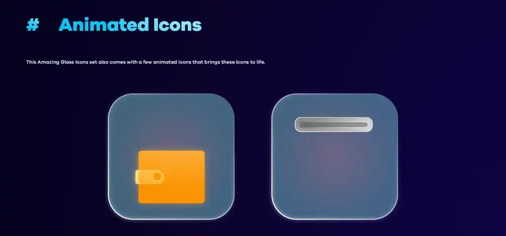 Glassmorphism Neon Icons: Glassmorphism 3