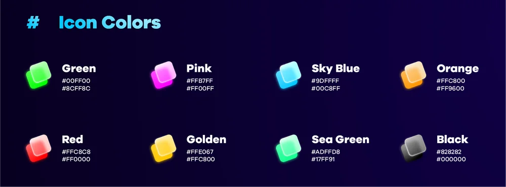 Glassmorphism Neon Icons: Glassmorphism 4