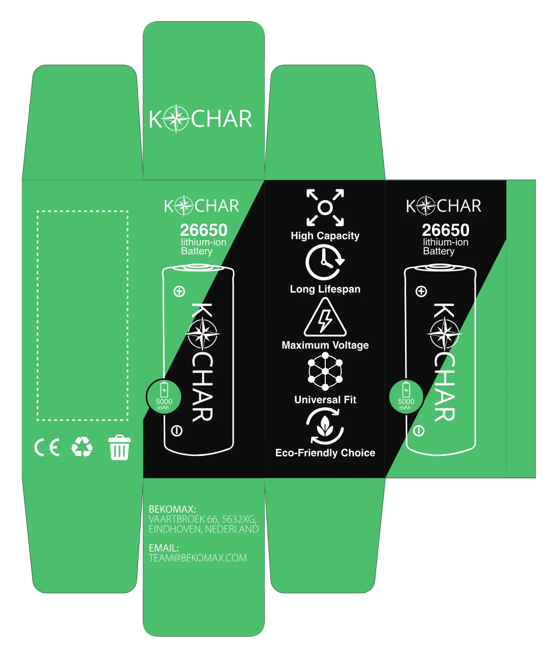 Outdoor & Electronics: 26650 battery packaging