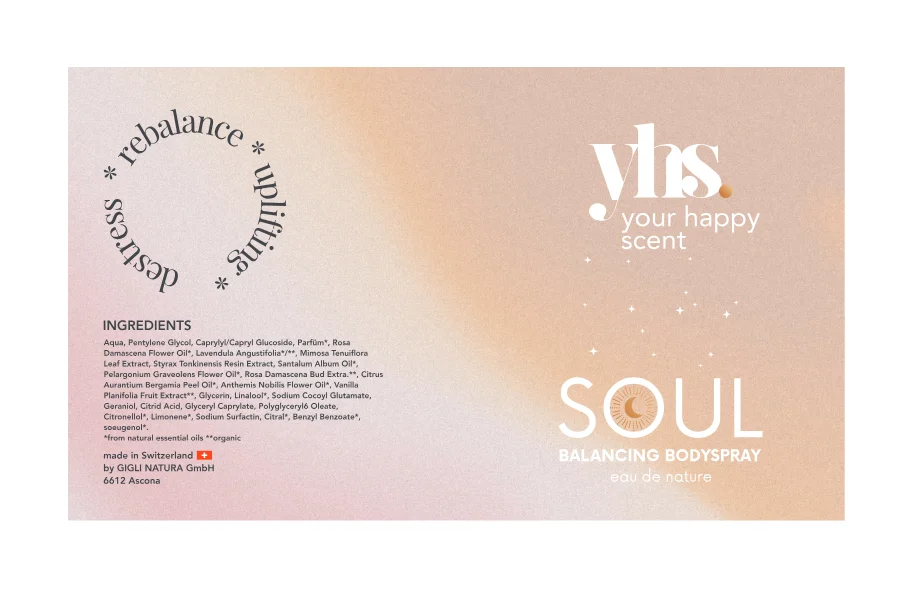 Cosmetics: Soul scent label: print-ready artwork