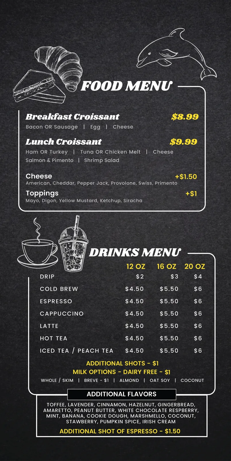 Restaurant Menu, Menu · Print