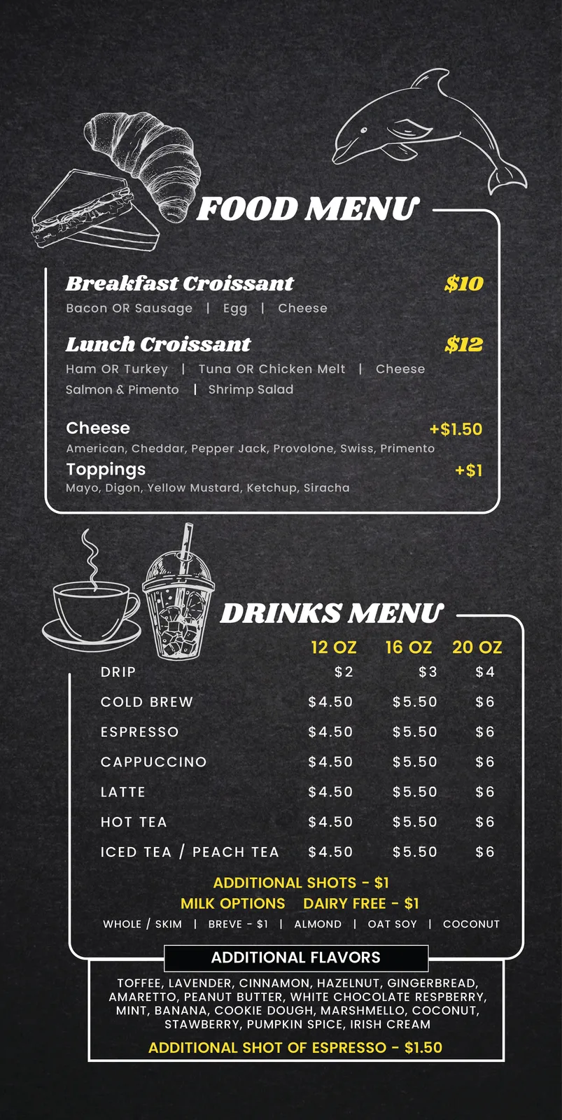 Restaurant Menu Menu inside
