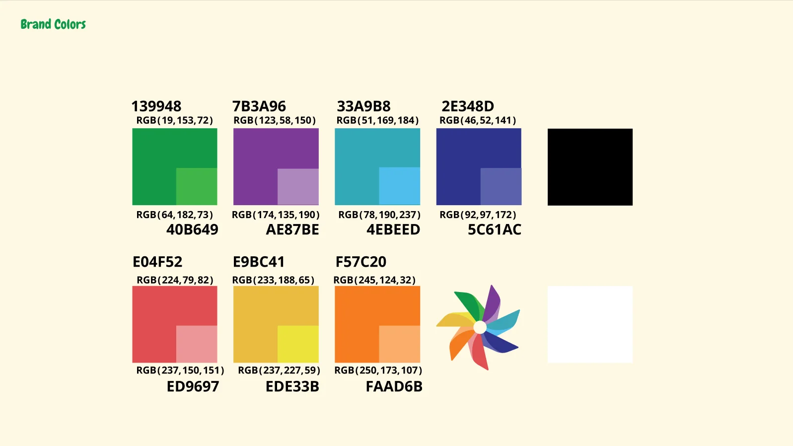 Funday Nine brand colours