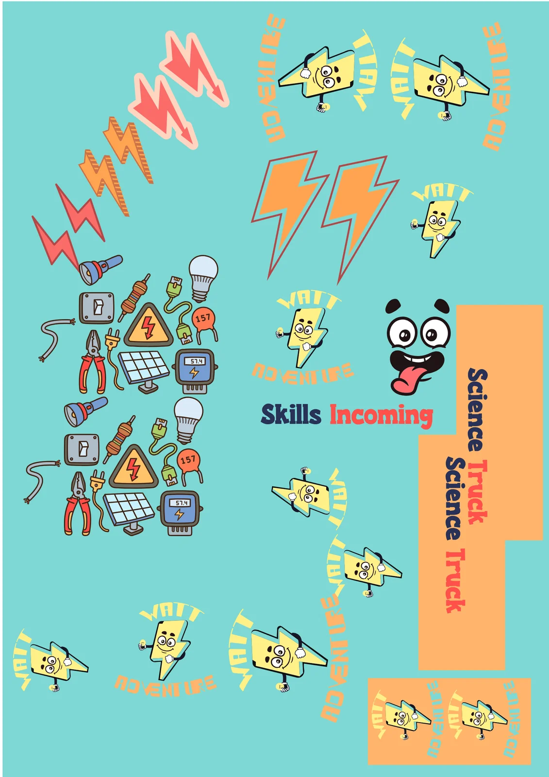 Science Kit Box: Kit box pattern sheet