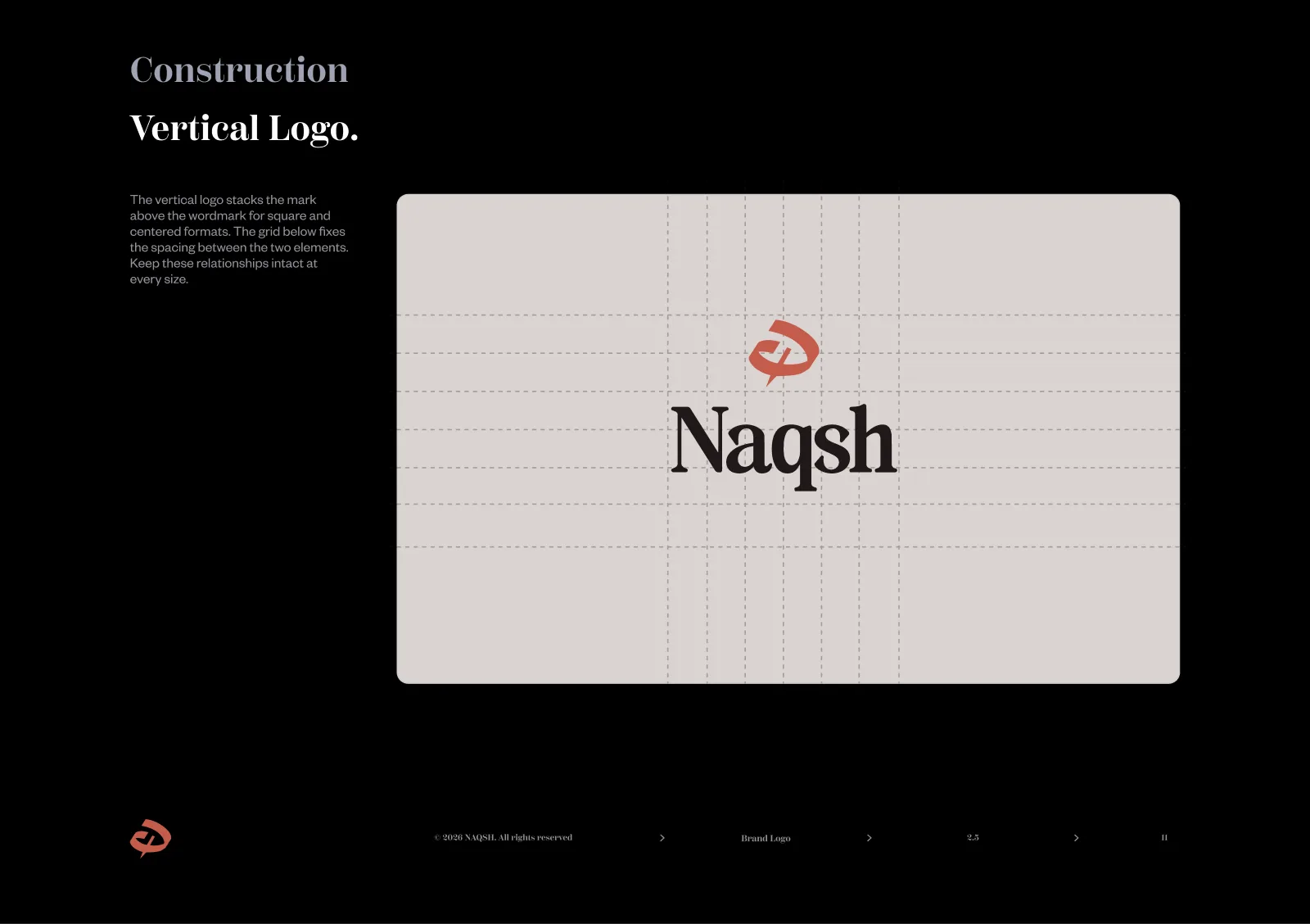 Naqsh Vertical logo construction