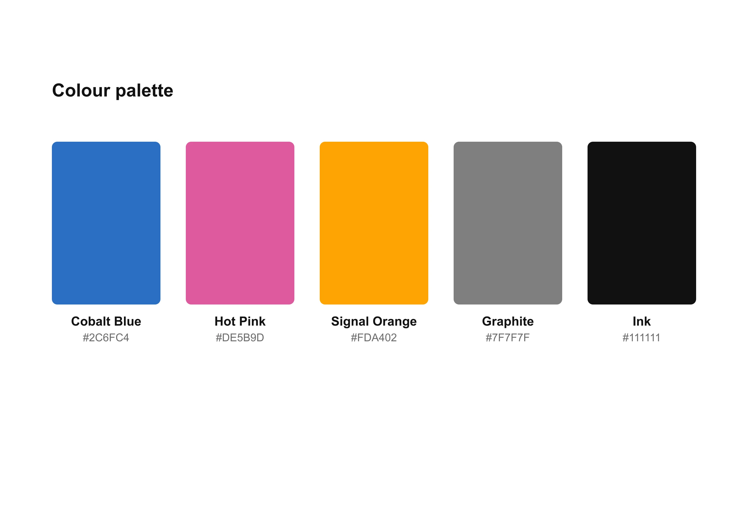 VIN Wear Colour palette